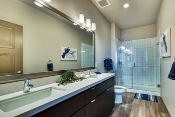 Walk-in showers and double-sinks